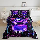 Feelyou Graffti Sloth Bedding Set Cute Sloth Comforter Set Colorful Cartoon Sloth Comforter for Boys Girls Teens Kawaii Animal Duvet Set Twin Size with 1 Pillow Case Boys