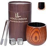 The Charred Wooden Bourbon Drinking Glass Bourbon | Handcrafted Oak Whiskey Tumbler & Grail Cup for Dad, Husband or Boyfriend | Perfect for Birthday, Anniversary, Retirement or Any Special Occasion