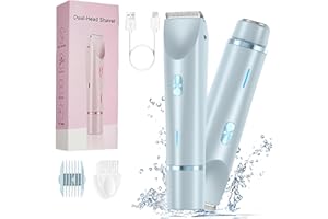 AINAC Glow Aura Womens Shaver, Silky Glow 2 in 1 Body Shaver, IPX7 Waterproof Glow Aura Womens Electric Razor, Type-C Glowshave Dual Head Electric Bikini Trimmer for Women Private Area