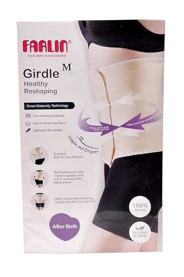 Men s and Women s Natural Rubber and Dacron Breathable Postnatal Reshaping Abdominal Girdle Belt (Beige, Medium 42X 9 Inches)