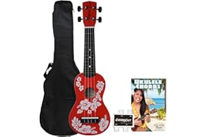 Rise by Sawtooth Beginner's Ukulele Pack, Hibiscus Red