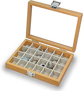 Caja joyero Organizadora 24 Espacios en Madera Gemelos Anillos Pulseras Pendientes