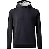 M MAELREG Mens Hoodies Pullover Fleece Warm Lightweight Grid Texture Athletic Golf Hooded Sweatshirt with Kangaroo Pocket