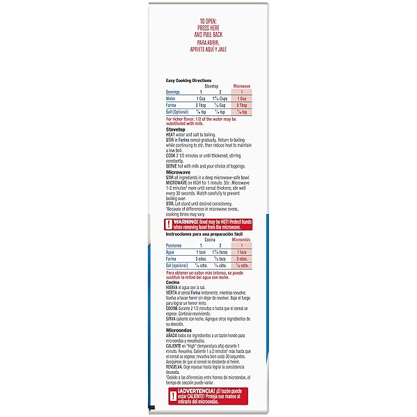 MALT-O-MEAL FARINA®, ORIGINAL FARINA BREAKFAST CEREAL, QUICK COOKING, 18 OUNCE
