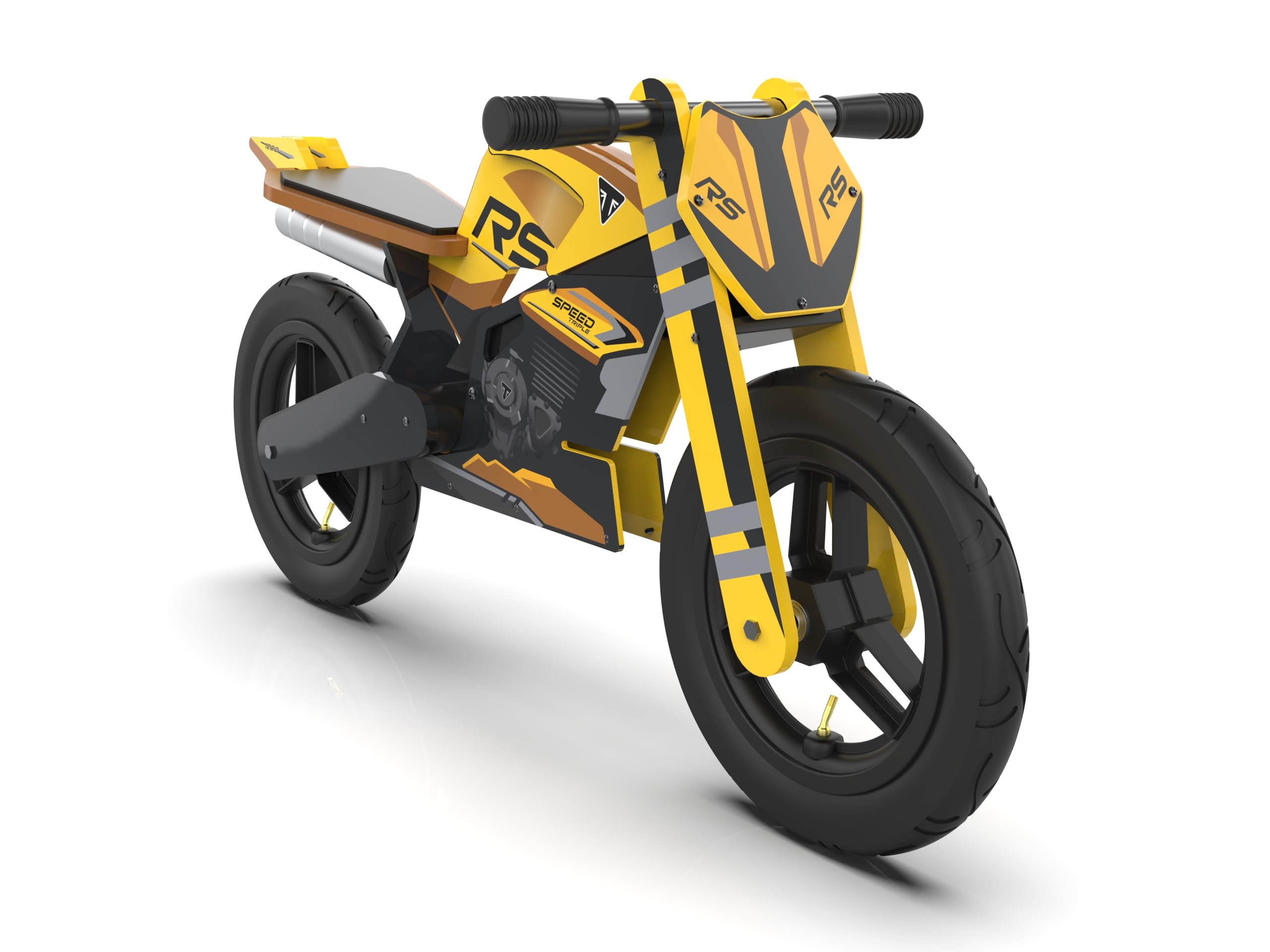 Kiddimoto Triumph RS1200 Kids Balance Bike, Officially Licensed, Wooden Toddler Balance Bike for Ages 3+, Lightweight Ride-On with Rubber Tyres