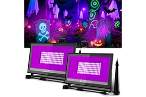 T-SUN 100W LED Black Lights, Blacklight Flood Lights with Plug, IP66 Waterproof Black Light for Glow Party, Halloween Decorations, Fluorescent Poster, Body Paint, Bedroom, Neon Glow, Aquarium