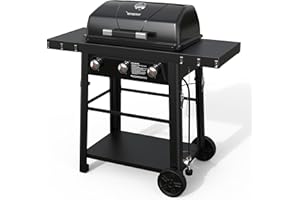 BRANDMAN GRILLS SINCE 1987 Brand-Man 3 Burner Propane Gas Grill with Portable Tabletop Propane Grill & Enameled Cast Iron Grates, Gas BBQ Grill for Outdoor Cooking Camping Tailgating Barbecue Patio Backyard, Black