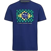 Ayrton Senna Men's Fanwear Flag T-Shirt - Navy (X-Small)