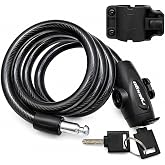 Bike Lock, Bike Locks Heavy Duty Anti Theft, Bicycle Lock Cable with Mounting Bracket and 2 Keys, Bicycle Locks for Road Bike Mountain Bike Scooters
