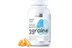 3graine-NEW-Headache Supplement Migraine Prevention and Relief, 400mg Vitamin B2, CoQ10 200mg, Magnesium, Neurologist-Recomme