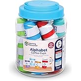 Learning Resources Alphabet Coffee Cups | ABC Learning Toys for Toddlers, Preschool Alphabet Matching Game, Letter Recognition Activities, Learn Sounds and Letters