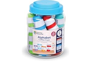 Learning Resources Alphabet Coffee Cups - ABC Toys, Phonics Practice, Reading Readiness, Language Development, Letter Toy for
