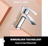 Hapilife Chrome Brass Waterfall Bath Tap & Basin Mixer Tap Set with Slotted Pop view 6
