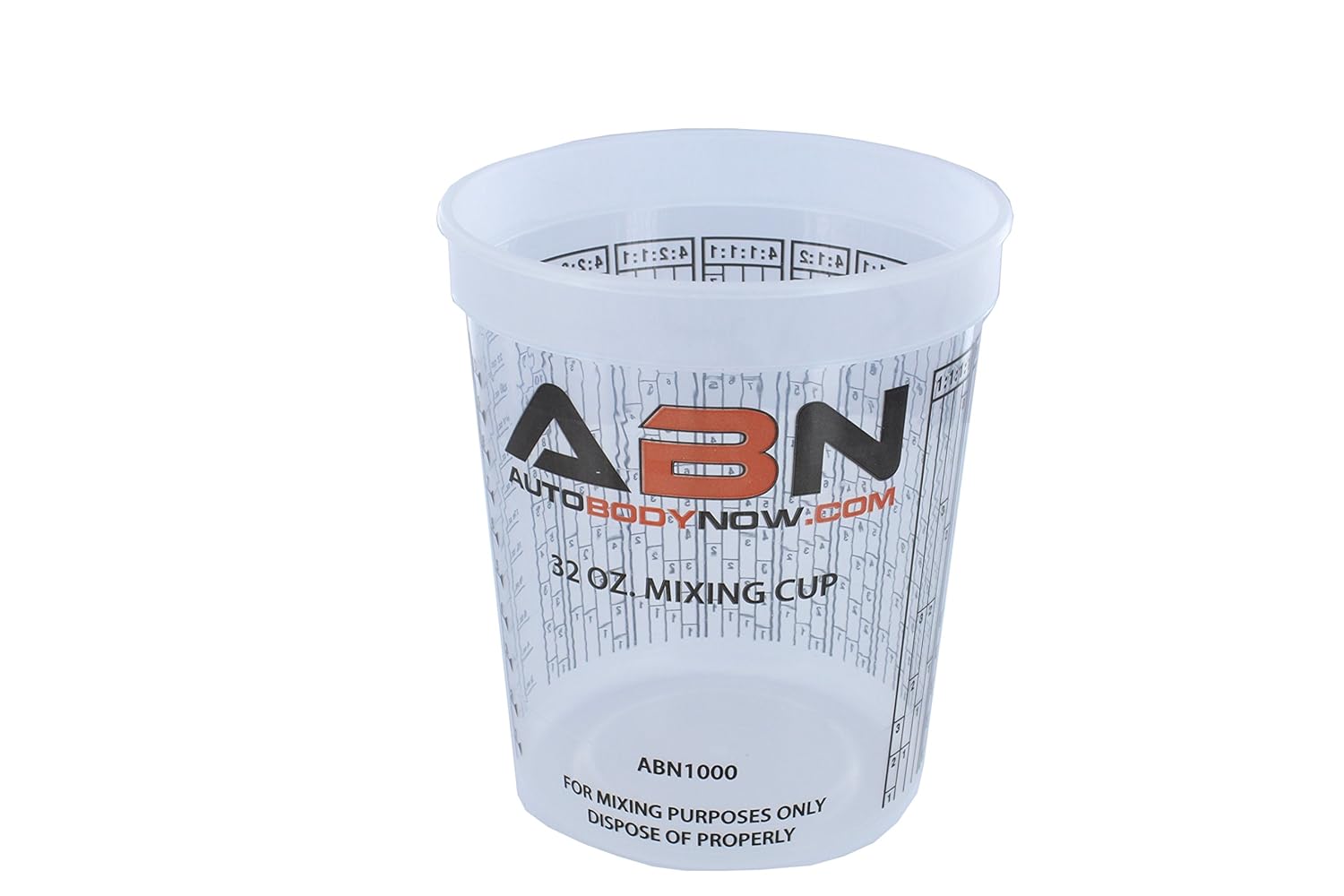 32 Ounce Paint Mix Cups Calibrated Mixing Ratios on Side of Cup 12
