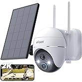 ieGeek Security Camera Outdoor, 2K Wireless WiFi 360°PTZ Camera, Solar Battery Powered Surveillance Camera with Spotlight/Siren/Motion Detection/3MP Color Night Vision,Compatible with Alexa