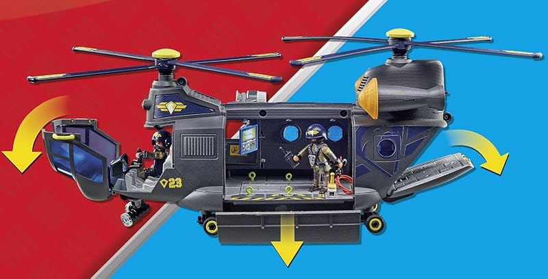City Action 71149 Forças Especiais Banana Helicopter, com módulo de luz e som, Brinquedos para crianças a partir dos 5 anos