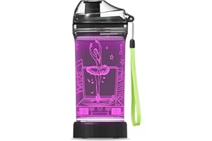 YuanDian Light Up Kids Water Bottle with 3D LED Light- 14 OZ Tritan BPA Free Eco-Friendly - 7 Color Light Cool Drinking Cups Gift for School Kids Girl Child (Ballet)