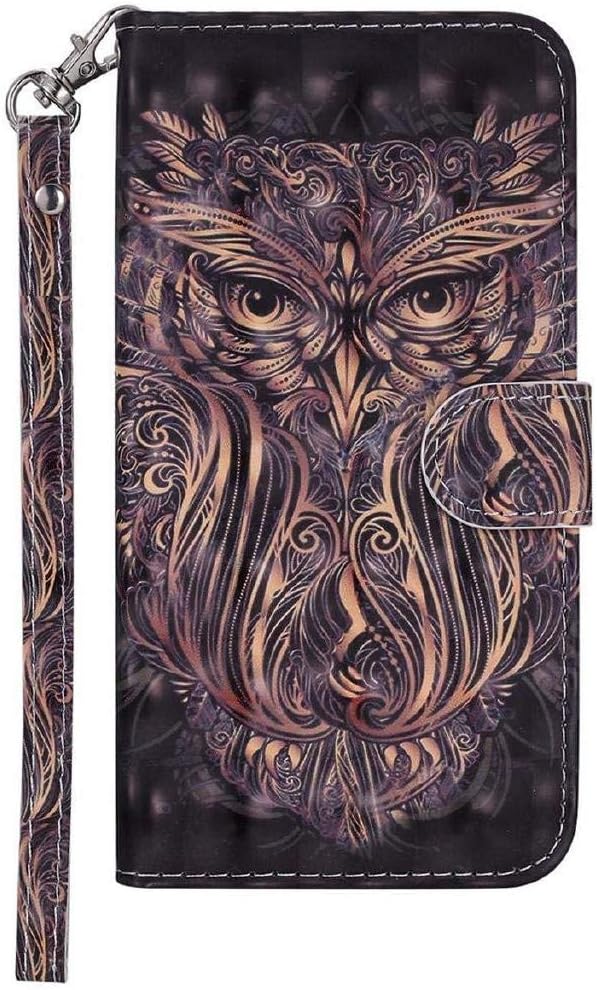 Veapero Samsung Galaxy A50 Case,Shockproof PU Leather Flip Cover Notebook Wallet Case with Magnetic Closure Stand Card Holder ID Slot Money Pouch Soft TPU Bumper Protective Skin,Owl