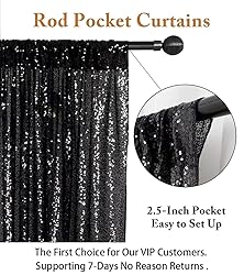 ShinyBeauty Sequin Backdrop- 5FTx10FT-Black-Sequin