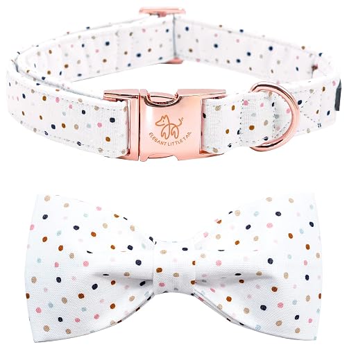 Elegant little tail Dog Collar, Dog Collar with Bowtie, Girl or Boy Dog Collars Pet Gift Dog Bowtie Adjustable Dog Collars for Large Dogs