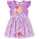 Disney Princess Frozen Elsa Minnie Mouse Stitch Toddler Girl Romper With Skirt Overlay Summer Jumpsuit with Bow 2-6 Years