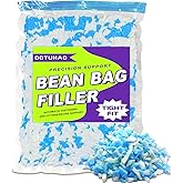 DOTUHAO Bean Bag Filler, Blue & White Shredded Memory Foam, Filler Foam Refill for Easy Pillow, Mattress Grade Replacement Filling for Dolls, Dog Beds and Pillows (1 LB,Blue & White)