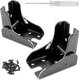 LifCratms Folding Table Leg Brackets, Black, 2 Pack | Foldable Self-Locking Hinge Extension Support Brackets with Screws for Table Chair Bed Leg Feet Workbench
