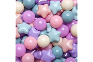 GOGOSO Stars Ball Pit Balls 200 for Toddlers- Plastic Balls for Kids -Ball Pit Play Tent, Baby Pool Water Toys, Kiddie Pool, Party Decoration, Photo Props, Pink+Purple+Blue