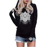 Live by The Sun Love by The Moon Hoodie Women's Sun and Moon Casual Long Sleeve Sweatshirt Round Neck Pullover Tops