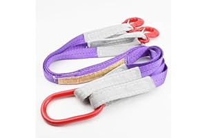 Vigtayue Lifting Slings Straps with Hooks - 3.3 FT, 4409LB Pounds Capacity, Polyester Bridle Sling, Heavy Duty Two Leg Riggin