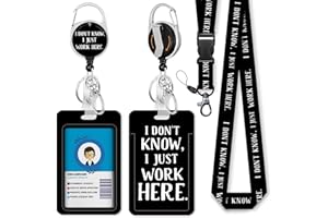 IMMATURUS Retractable Badge Holders with Detachable Lanyard, Funny Id Card Holder Keychain Vertical ID Protector Clips, Fashionable Name Tags Clips with Heavy Duty Badge Reel