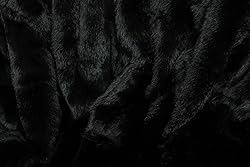 Seek4comfortable Real Black Rex Rabbit Fur Throw