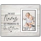 The Best Nanas Get Promoted To Great Nana Picture Photo Frame Great Nana Grandmother Pregnancy Announcement Picture Frames Nana Gifts from Grandkids Great Grandma Gifts For Birthday 4x6 Inch Photo
