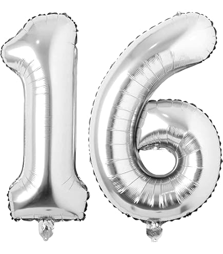 Serviettes De Table Uniques Avec Numéro 16 Noir Et Argent, Paq. 16 | Party City