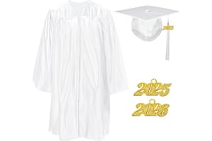Misscom Shiny Preschool Kindergarten Graduation Cap Gown Set for Kids With 2025 2026 Tassels Charms
