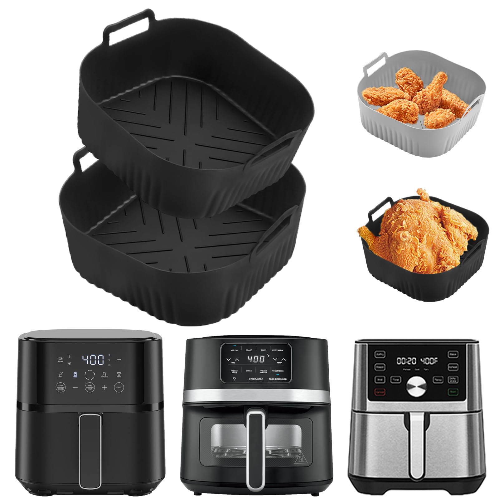 2Pack Silicone Air Fryer Liners for Instant Pot