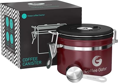 Coffee Gator 900 mL Airtight Canister with CO2 Valve Date Tracker