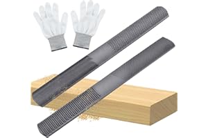 SPEEDWOX 4 Way Wood Rasp File Set Hand File and Round Rasp Half Round Flat & Needle Files Metal & Wood Files Set for Sharping