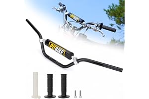 WEIYINGSI Universal 7/8 Inch 22mm Dirt Bike Handlebars, Upgraded Pit Bike Handlebar with Foam Pad and Anti-slip Handlebar Grips for Motocross CRF YZF KXF KLX RMZ DRZ Pit Dirt Bike ATV Quad - Black