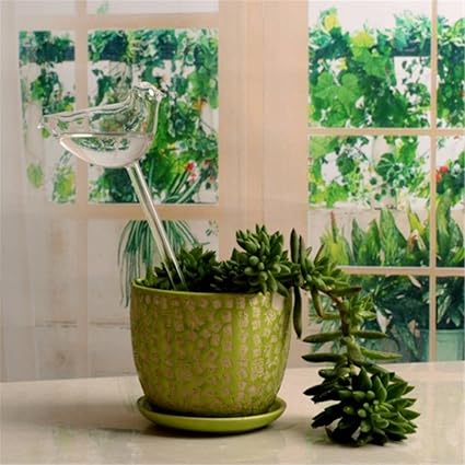 Mysterluna Glass Plant Water Feeder Flowers Drip Self Watering For