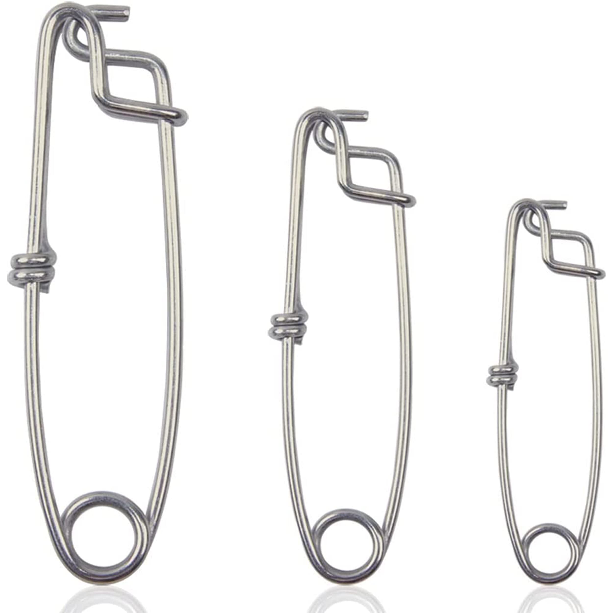 JSHANMEI Longline Fishing Snap Clips - 6pcs Stainless Steel Tuna Clips High Strength Branch Hanger Snap Spring-loaded Tuna Clips Fishing Tackle Connector (15cm-6pcs)