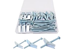 YuGtcen Toggle Bolts for Drywall, 24 Pcs Assorted Heavy Duty Toggle Bolt and Wing Nut Kit for Hanging Heavy Items on Drywall, Butterfly Anchors kit 1/8 Inch, 3/16 Inch, 1/4 Inch