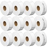 BIAlabel 1 x 2-1/8 Inch Direct Thermal Labels, 12 Rolls, 6,000 Count | Replacement for Dymo 30336, Compatible with Listed Labelwriter Printers, Not for 550 or 5XL Models