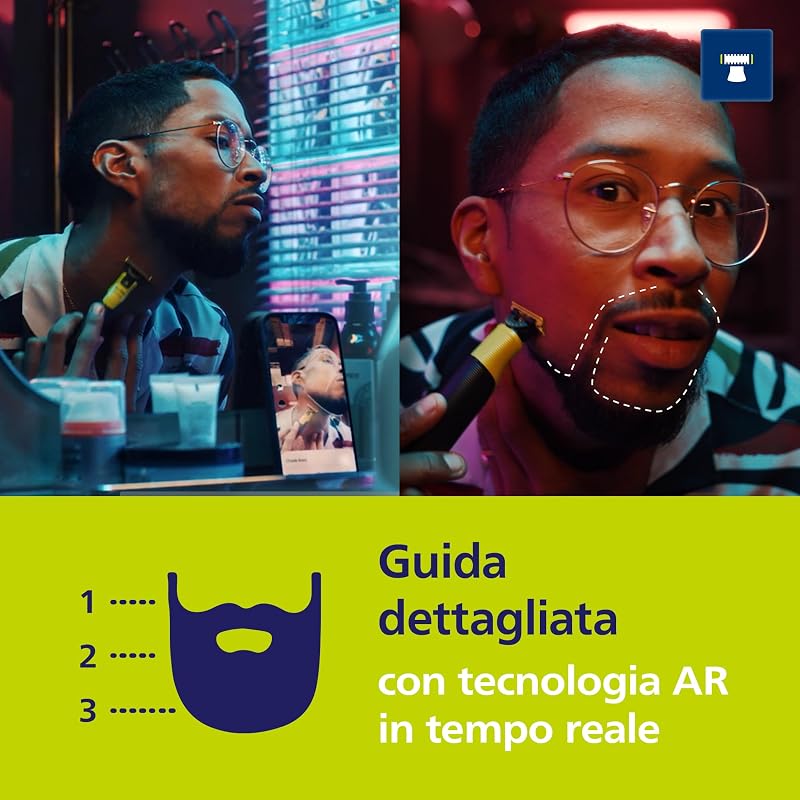 OneBlade 360 Autentico Collegato Rasoio elettrico per viso e corpo, regolabarba e spazzola, lama 360 e originale, pettine regolabile 5in1, kit per il corpo, custodia da viaggio, QP4631/65