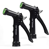 IRRIGLAD Hose Nozzle 2 Pack, Full Size Pistol Grip Water Nozzle Sprayer with Threaded Front, High Pressure Nozzle, Adjustable Spray Water Flow for Watering Plants, Showering Pet, Washing Car, Cleaning