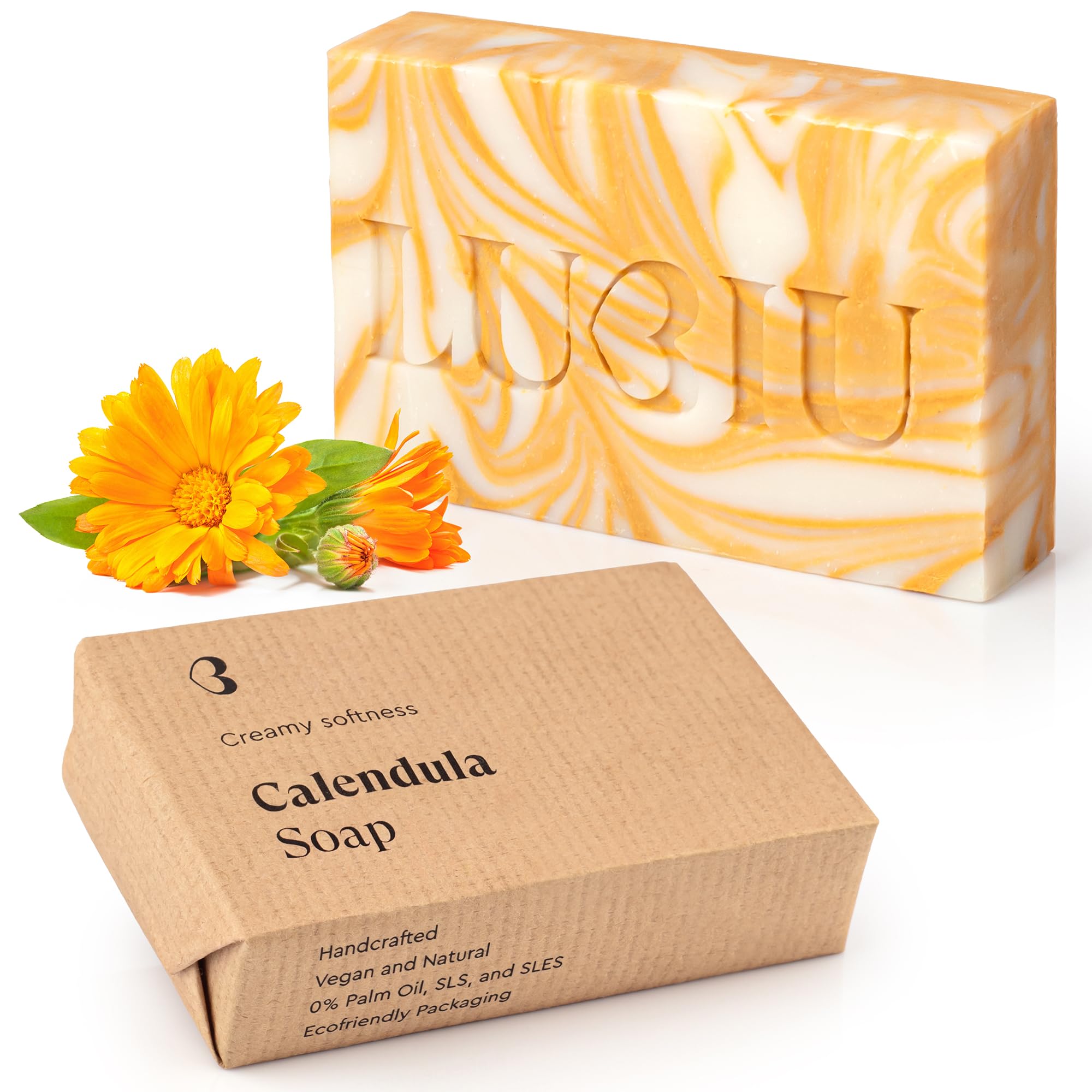 lubiu Calendula Soap - 100 g Natural Soap Bar for Sensitive Body Wash and Moisturising Hand Wash - also for Baby — image 1