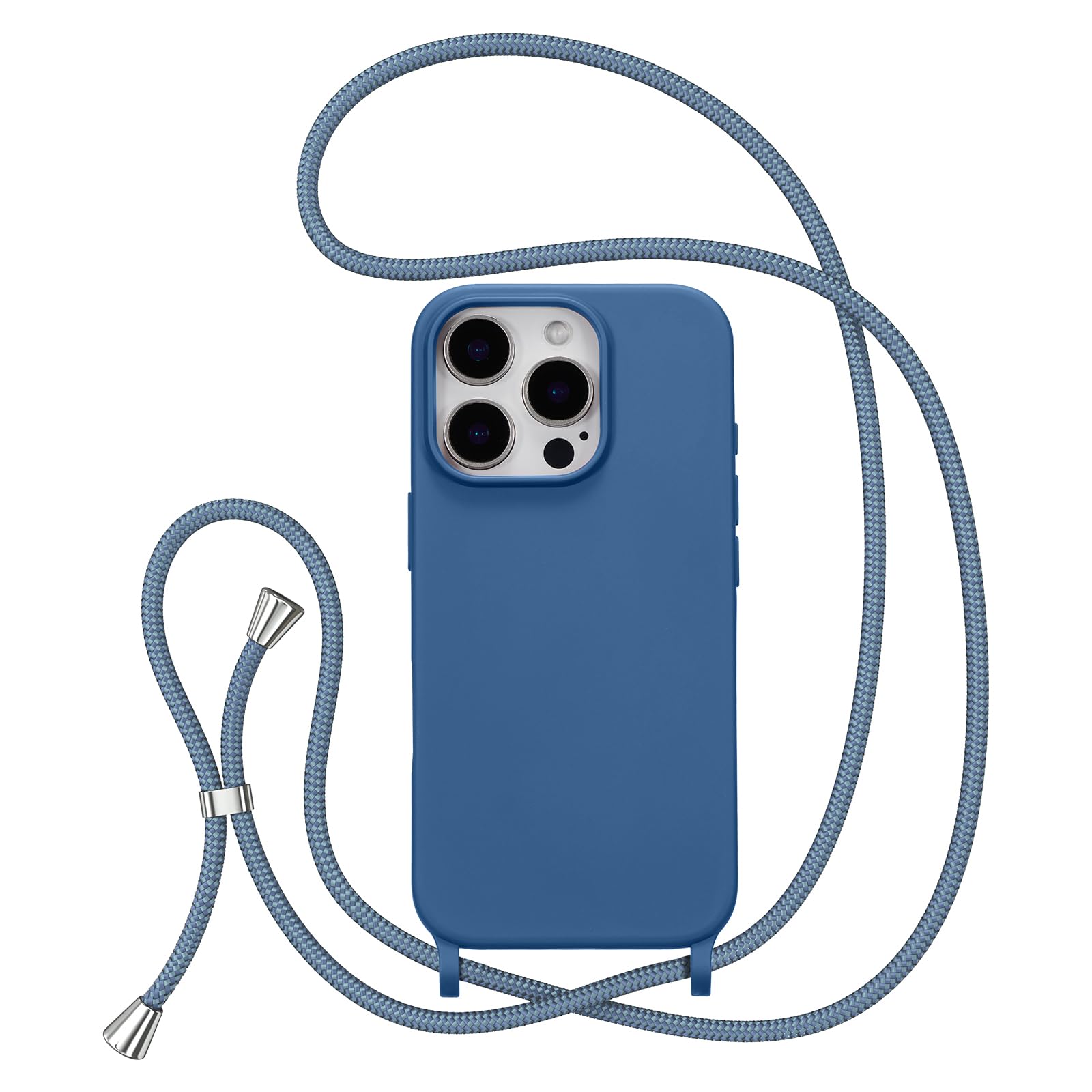 Photo 1 of ZTOFERA for iPhone 15 Pro Case with Strap,Crossbody Phone Case with Adjustable Neck Shoulder Lanyard,Soft Silicone Shockproof Protective Phone Cover for iPhone 15 Pro 6.1 inch-Dark Blue