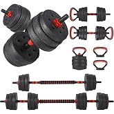 TITANLIFT Adjustable Dumbbells Set of 2,Free Weight Set with Connector,Used as Barbell, Kettlebells, Push up Stand, Weight Plate, Fitness Exercises for Home Gym Suitable Men/Women