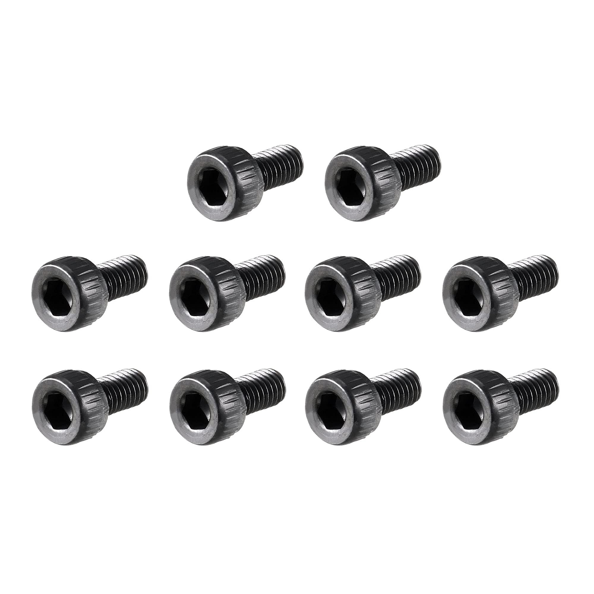 TOP-VIGOR 100Pcs Hexagon Socket Head Cap Screws, M3 x 6mm 12.9 Alloy Steel Replacement Machine Fastener Screws, Fully Thread for Bicycle Motorcycle Repair, Professionals Landlords Repairmen, Black — image 1