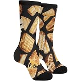 Unisex Fun Novelty Crazy Crew Socks Grilled Cheese Dress Socks